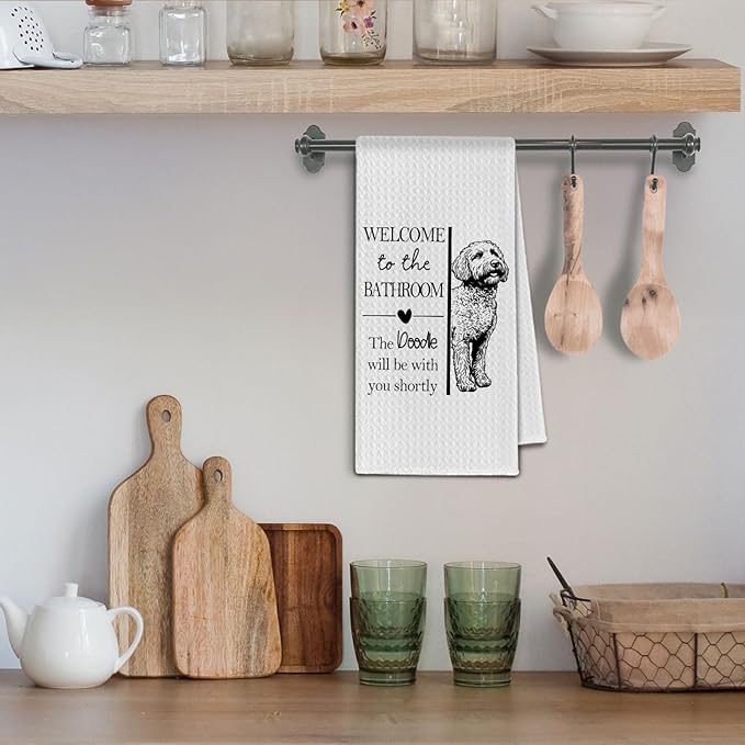 Goldendoodle Gifts Bathroom Towels, Doodle Dog Owner Lovers Gifts for Women, Funny Dog Decorative Hand Towel for Bathroom Washroom Toilet, 16x24 Inch