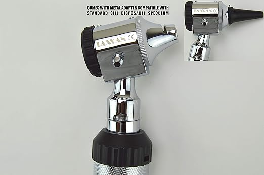 Otoscope ENT Diagnostic Set with Metal Adapter to USE Standard Disposable Speculum