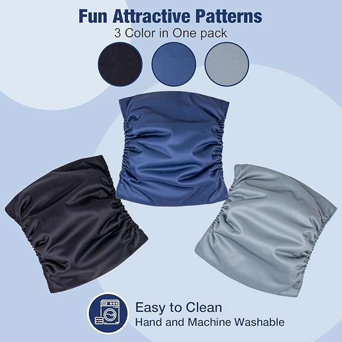 Pet Soft Dog Belly Band - 3 Packs Reusable Dog Diapers Male Doggy Diapers Wraps - Washable Dogs Belly Bands for Male Dogs (Classic, M)