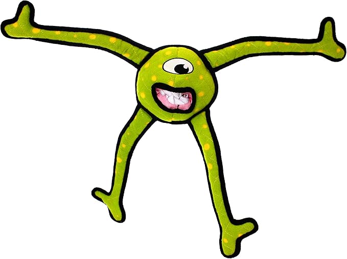 TUFFY® - World's Tuffest Soft Dog Toy - Alien - Multiple Layers. Made Durable, Strong & Tough. Interactive Play (Tug, Toss & Fetch). Machine Washable & Floats. (Green Legs, Large 2 Pack)