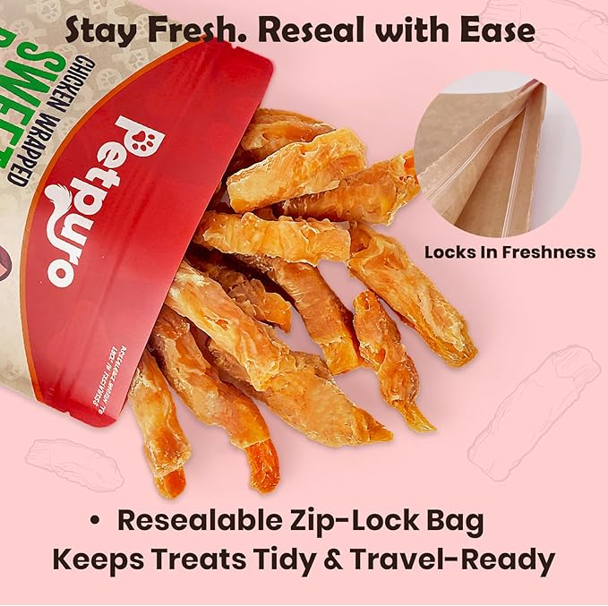 Sweet Potato Dog Treats with Chicken 10.6oz – Soft Chewy Training Treats for for Small, Medium & Large Breeds, Easy to Digest, Rawhide-Free Healthy Snacks