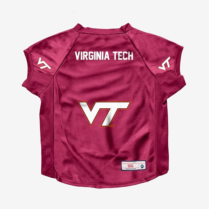 Littlearth NCAA Virginia Tech Hokies Stretch Pet Jersey for Large Dogs, Team Color, Big Dog