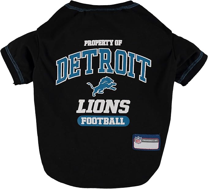 NFL Detroit Lions Dog T-Shirt for Pets, Size Medium. Officially Licensed Pet Shirt with Team Logo, Soft Stretchable Comfort Fit Apparel for Dogs & Cats