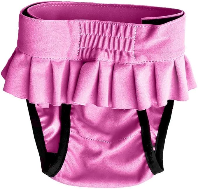 FINNERO Ballerina Dog Diaper – Washable, Reusable, Leak-Proof – Heat, Period & Urine Incontinence Protection – Comfortable, and Stylish Design – Adjustable Fit for Female Dogs – XS, Pink