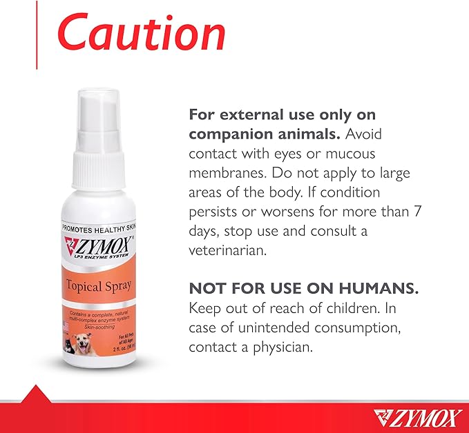 Zymox Topical Hot Spot Spray for Dogs and Cats Without Hydrocortisone, 2oz