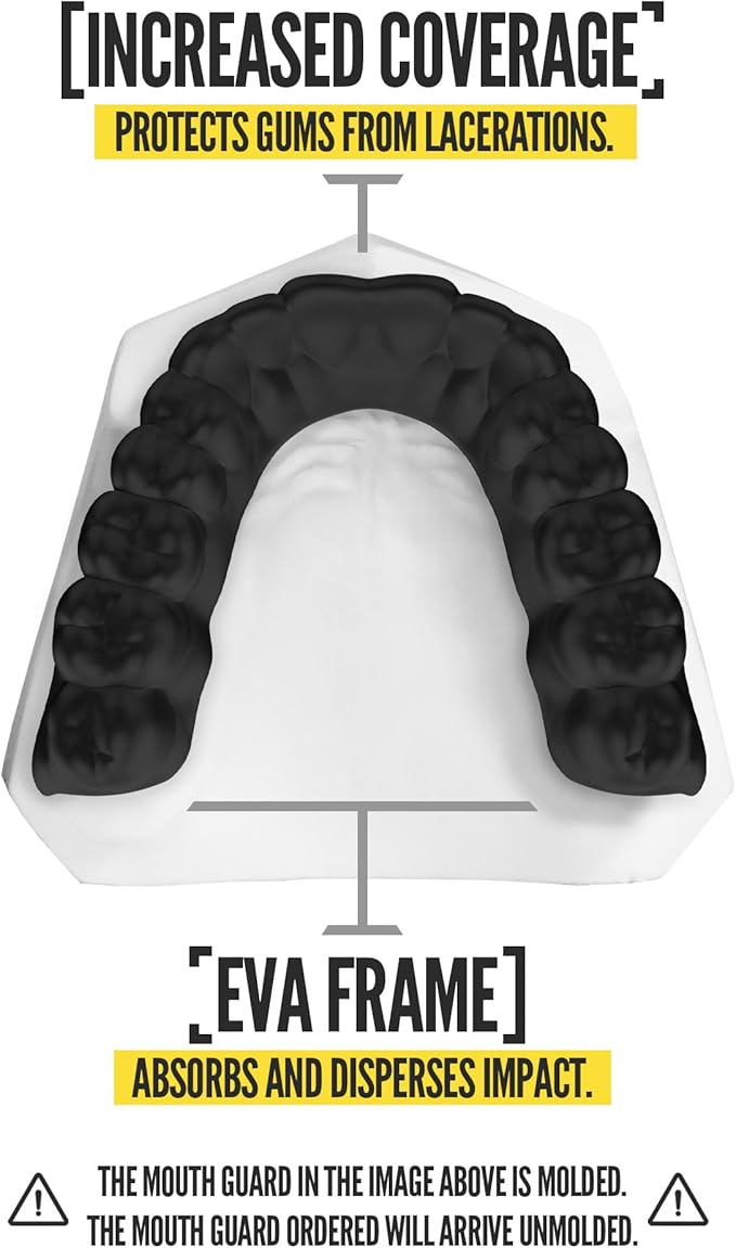 2 Pack Nxtrnd Classic Mouthguard, Custom Fit Sports Mouthpiece for Football, Boxing, MMA, Basketball, Hockey, Lacrosse, Youth & Adult (Black)