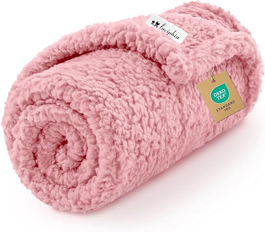 Luciphia Premium Fleece Pet Blanket for Small Medium Dogs Puppy Soft Sherpa Calming Cat Throw Blankets(Pink,30x20 inches)