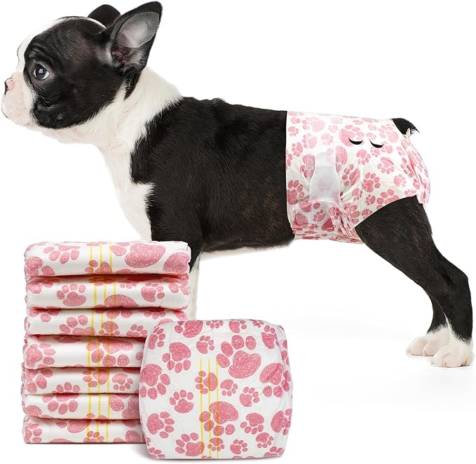 Dono Dog Diapers Female, Disposable Doggie Diapers, Super Absorbent Puppy Diapers with Adjustable Tail Hole, Wetness Indicator for Cats Doggy in Heat Period, X-Small, 48 Count