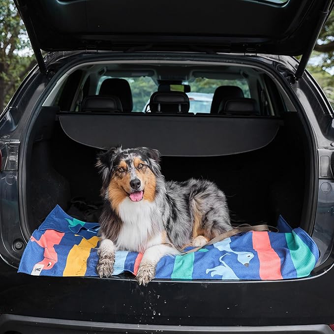 Dock & Bay Pet Towel - Super Absorbent & Quick Drying Dog Towels with Bag - 100% Recycled - Go Long, Large (120x70cm, 47x27)