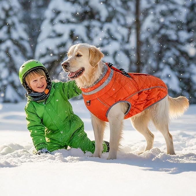 Dog Coat, Warm Dog Winter Coat for Small Dogs, Waterproof Jacket with Harness Built in, Reflective Turtleneck Cold Weather Coats with Zipper,Pet Fleece Vest Snow Jacket, Black XS