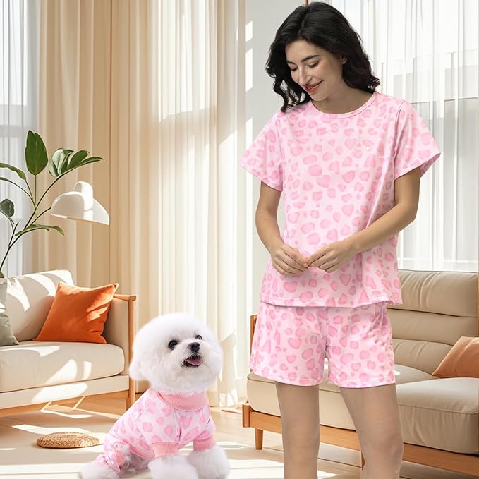 XPUDAC Matching Dog and Owner Clothes Dog Pajamas for Small Medium Dogs Stretchable Pet Onesies, Owner and Doggie Pjs are Sold Separately, S