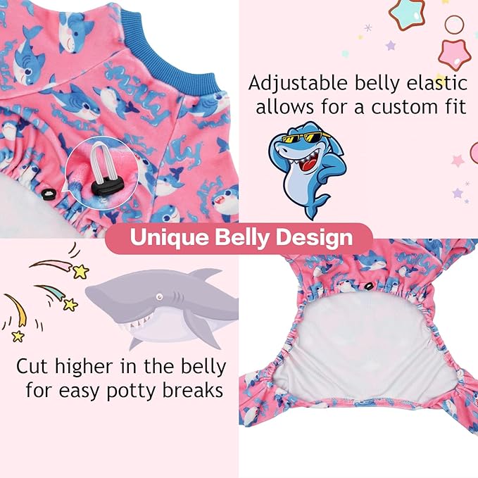CuteBone Soft & Stretchy Dog Pajamas - Cozy Pet Jammies Breathable Jumpsuit for Small Dogs - All-Season Comfy Outfit Easy-On Pullover Design - Keeps Pets Warm & Comfortable P344L