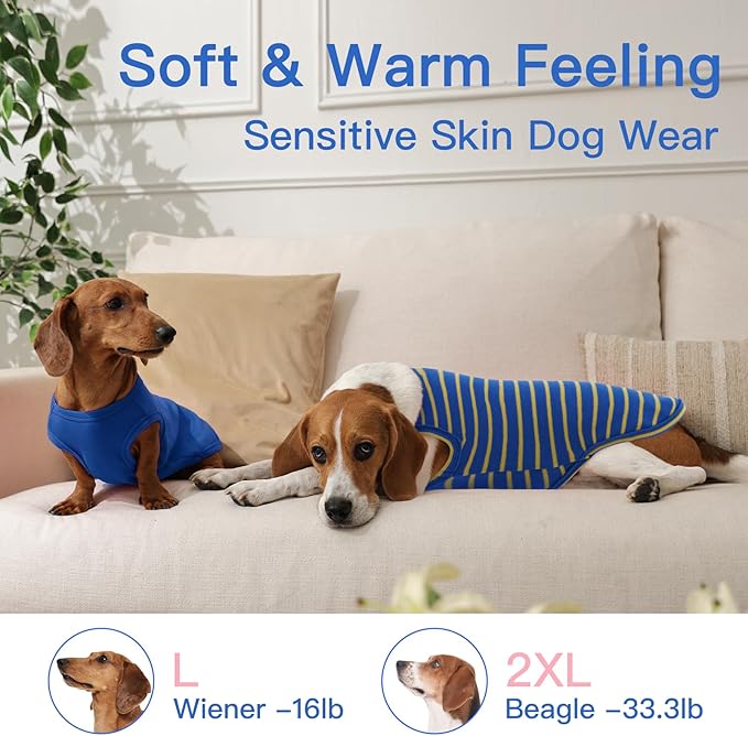 3 Pack Dog Fleece Sweater -Blue-XS,Stretchy Pullover Vest | Warm Sweatshirt for Puppy Homewear,Soft Winter Shirt,Layering Under Jackets,Holiday Season Dog Clothes