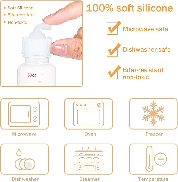 Sadnyy 17 Pcs Kitten Bottle Feeding Kit Puppy Bottles for Nursing Puppy Milk, Liquid Syringes in 1, 5 and 10 ml, Replacement Silicone Nipples, Cleaning Brushes for Newborn Pet Cat Dog Rabbit Goat
