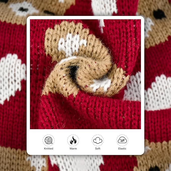 Vehomy Puppy Valentine's Sweater Dog Cat Love Heart Sweater Sweet Heart Kitten Knitwear Clothes Cute Small Pet Valentines Outfit Costume for Cats Small Dogs XS