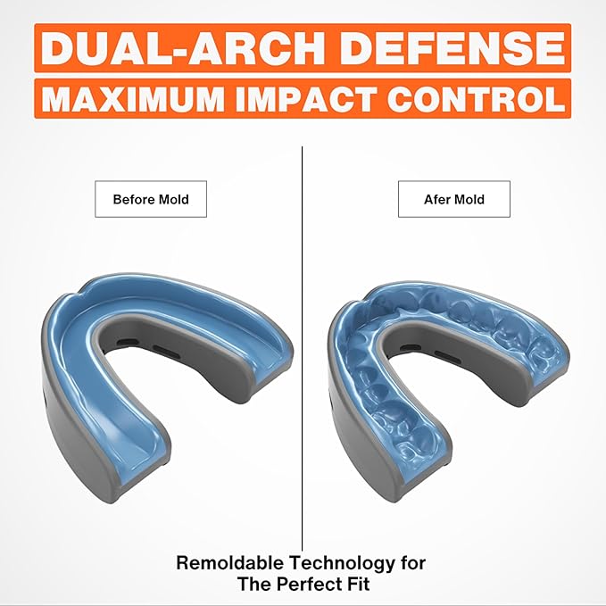 Shock Doctor Nano Double Mouthguard, Protects Upper and Lower Teeth, Youth & Adult available