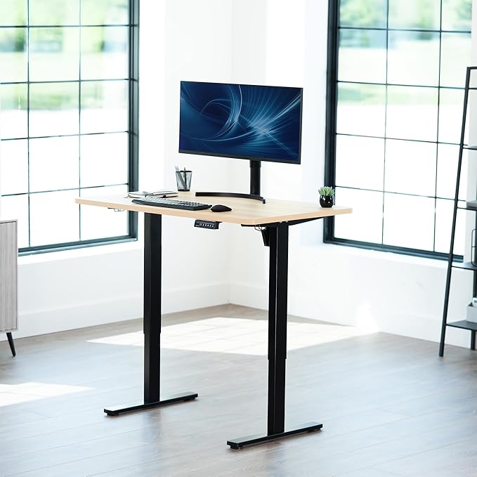 VIVO Universal 48 x 30 inch Solid One-Piece Table Top for Standard and Sit to Stand Height Adjustable Home and Office Desk Frames, Light Wood, DESK-TOP48-30C