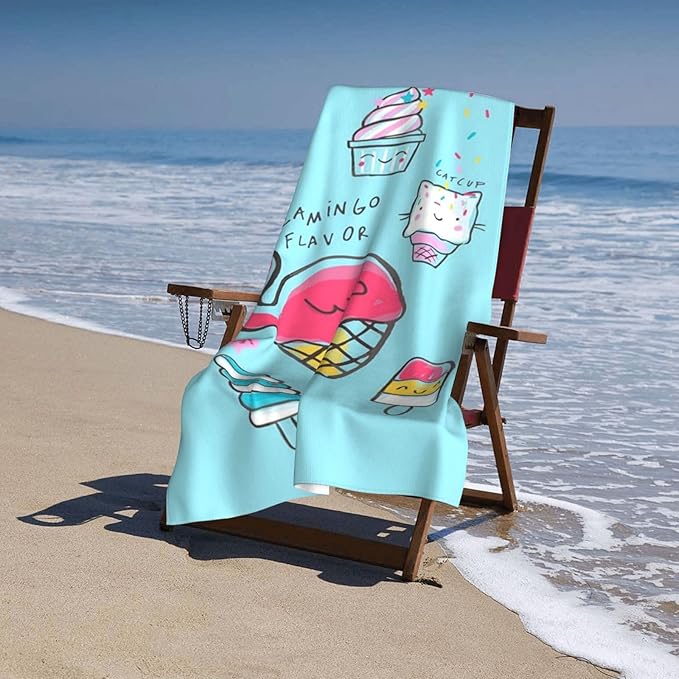 Cute Mermaid Beach Towel for Kids/Boys/Toddler/Baby, Personalized Microfiber Flamingo Beach Towels Bulk, Quick Dry Beach Towel for Pool, Lightweight Bath Towels Oversized Clearance 30"x 60"