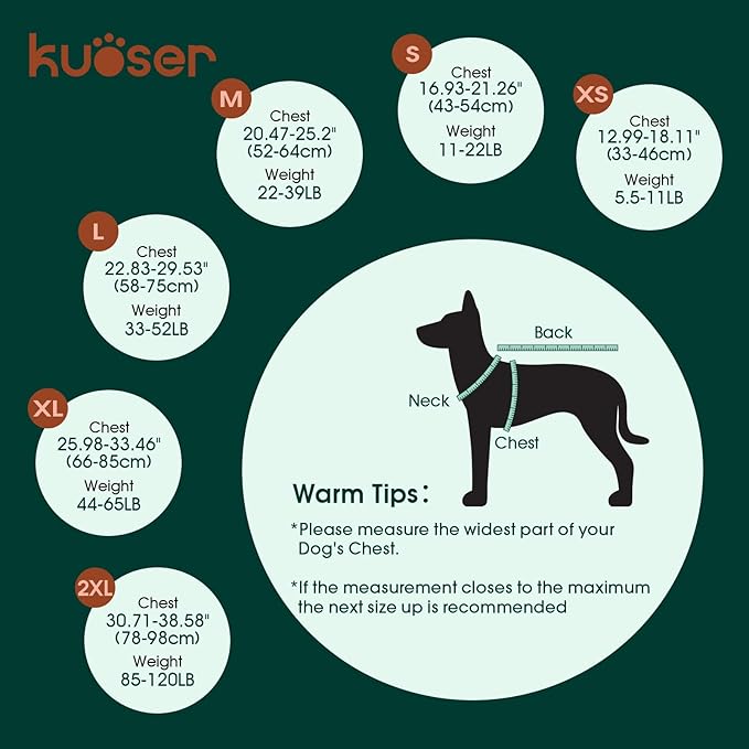 Kuoser Dog Life Jacket, High Flotation Dog Life Vest for Swimming Boating, Adjustable Small Medium Large Dogs Swim Vest with Rescue Handle and Pocket, Reflective Safety Pet Lifejacket Floats for Pool
