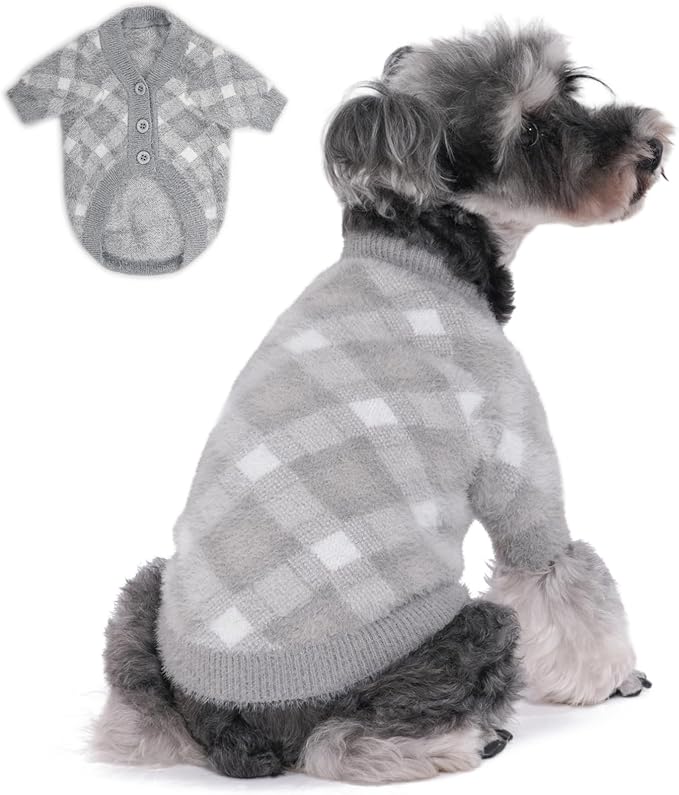 Dog Sweater, Sweaters for Small Dogs, Warm Soft Pet Clothes for Puppy, Medium Large Cat, Dogs Girl or Boy, Dog Shirt for Winter Christmas (Grey, X-Large)