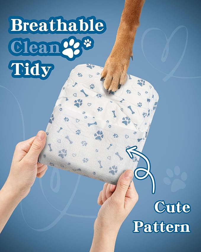 Dog Diapers Male Wraps, Disposable Male Dog Diaper, Super Absorbent Doggie Diapers for Boy Dogs with Incontinence Marking or Excitable Urination(XS, 20)