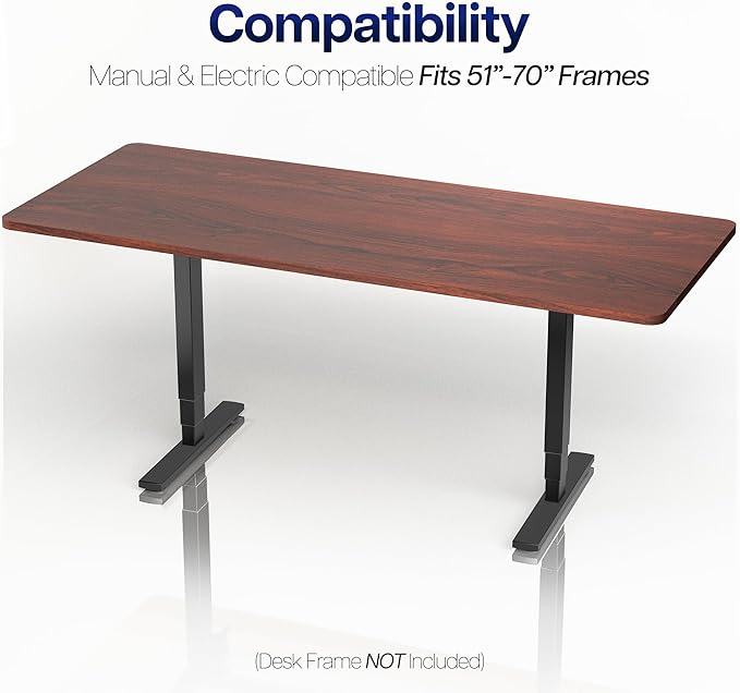 VIVO Dark Walnut Universal 71 x 30 inch Solid One-Piece Table Top for Standard and Sit to Stand Height Adjustable Home and Office Desk Frames, DESK-TOP71D