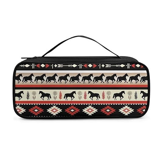 Gomyblomy Aztec Horse Stethoscope Carrying Case for Nurses and Doctors, Shockproof Stethoscope Case with Extra Room for Classic III, Lightweight II S.E. Stethoscopes and More