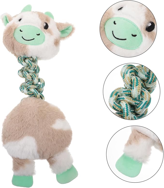Interesting Cotton Knot Dog Chew Toy Bite-Resistant Puppy Accessory for Teething Safe and Molar Toy Engaging Cow Shape for Independent Play and Relief