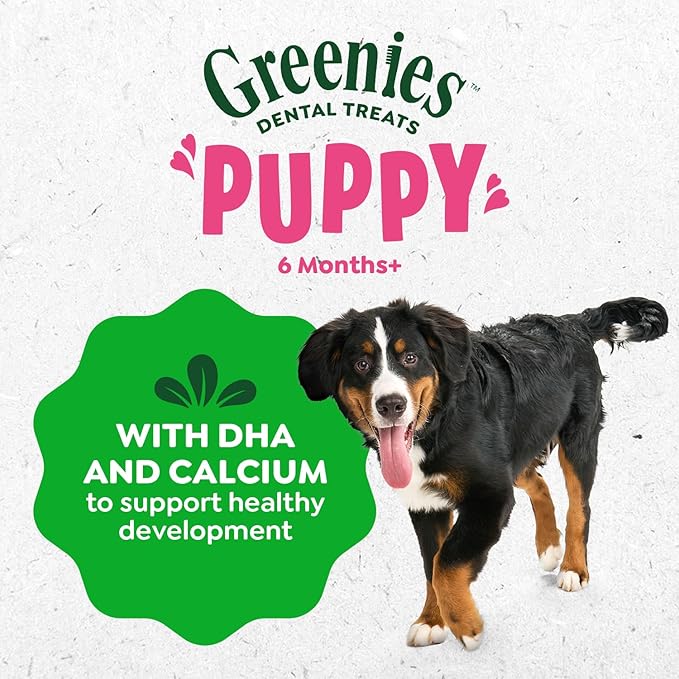 Greenies Dog Treats Veterinarian-Recommended Natural Dental Puppy Treats Teenie Size, 6 oz. Pack, 22 Count