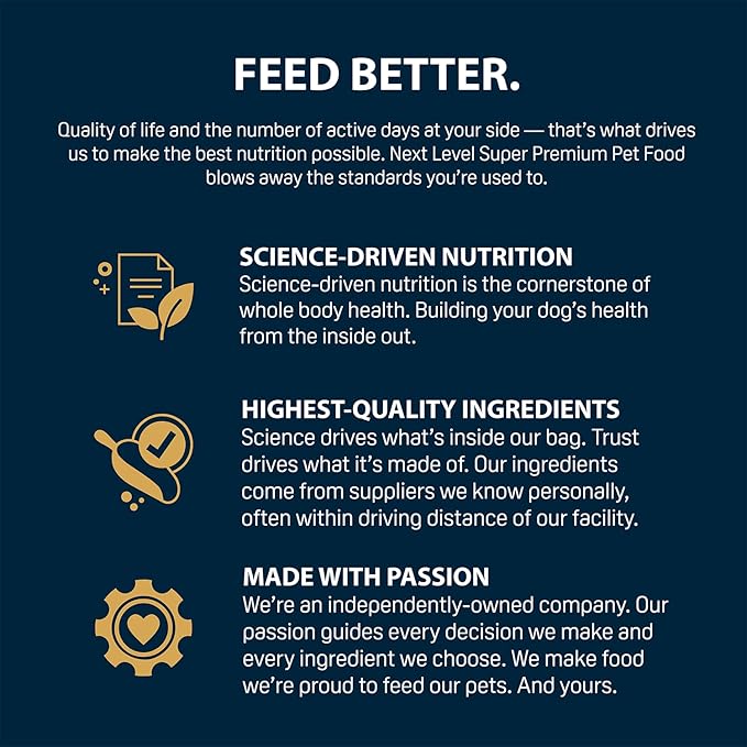 Next Level Super Premium Dog Food – HI-PRO 30 LS™ – Dry Kibble for Dogs for All Life Stages All Breeds – 30% Protein, Gluten Free Grains - High Energy and Active Dogs & Puppies