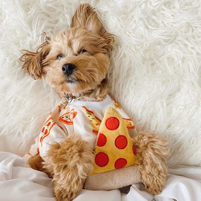 CuteBone Soft & Stretchy Dog Pajamas - Cozy Pet Jammies Breathable Jumpsuit for Small Dogs - All-Season Comfy Outfit Easy-On Pullover Design - Keeps Pets Warm & Comfortable P55L