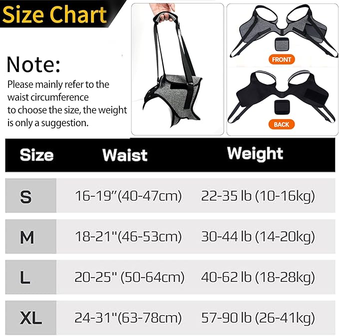 Dog Sling for Large Dogs Hind Leg Support Dog Lift Harness Adjustable Durable Rear Lift Support Harness for Weak Back Legs, Elderly, Injured, Senior, Arthritic, ACL Recovery Pet