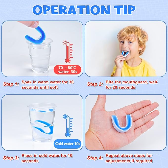 MENOLY 6 Pack Kids Mouth Guard, Toddler Sport Mouth Guard Kids with 6 Portable Cases for Football Basketball Boxing MMA Wrestling Hockey