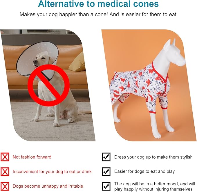 LovinPet Giant Dogs Pajamas Onesies, Big Dog Onesie Post Surgery Wear, PJS for Pitbulls, Lightweight Pitbull Dog Pullover Pajamas, Full Coverage Dog Pjs, Pitbull Clothes for All Seasons,3XL