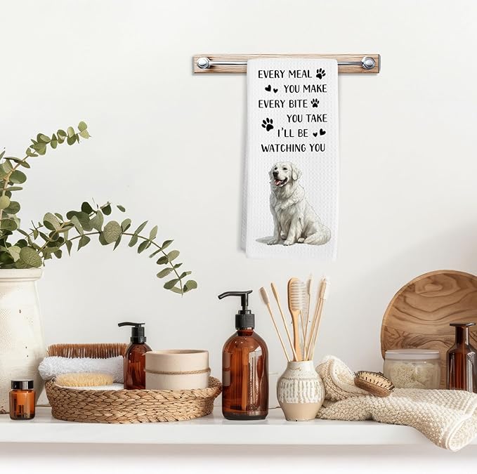 Great Pyrenees Gifts Dog Kitchen Towels, Gifts for Great Pyrenees Lovers Women Hand Towel, Every Meal You Make Funny Decorative Tea Dish Towels for Kitchens, Dog Kitchen Decor, 16x24in