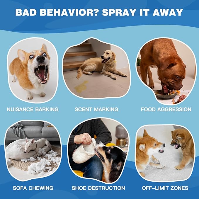 Corrector Spray Dog Trainer - 80ml Professional Dog Corrector Spray for Stops Barking, Jumping, Aggression & Unwanted Behaviors, Safe, Humane & Effective