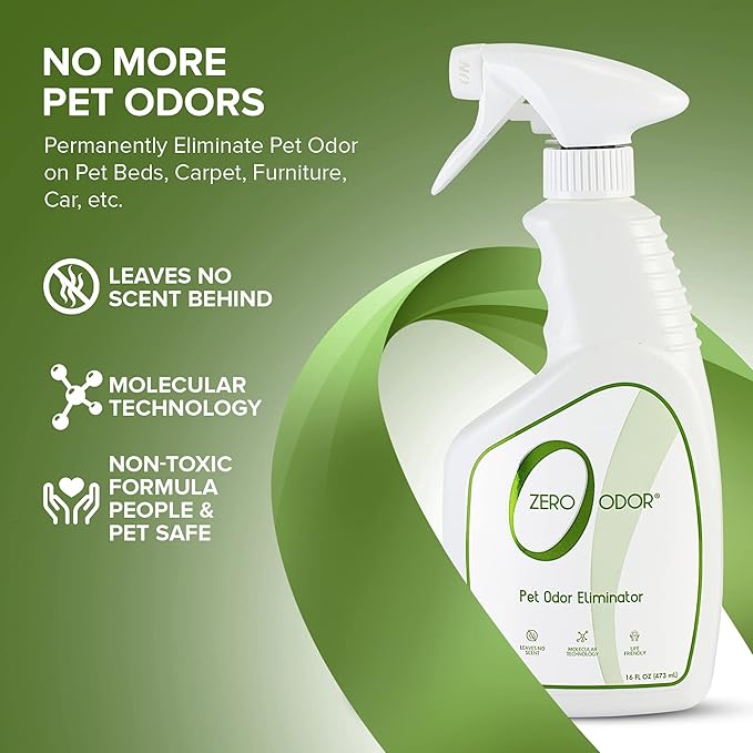 Zero Odor - Pet Odor Eliminator - Permanently Eliminate Air & Surface Odors 16 Oz – Litter Odor Eliminator 64oz Refill