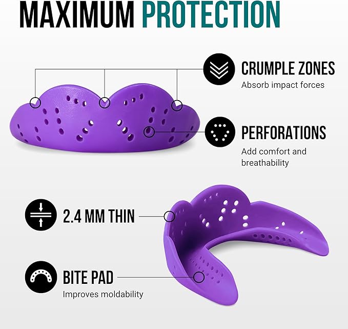 SISU Max Mouthguard - 50% Stronger, Maximum Protection for Rugby, MMA, Boxing, Lacrosse, Football, Hockey, High-Impact Sports - Adult Fit, Remoldable Up to 20 Times, Works for Braces