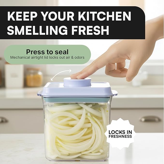 Bop Top Airtight Food Storage Containers with Lid & Scoop 57 oz| Kitchen Canister Sets | Air Tight Pantry Container| Pop Top Dry Food Storage Containers for Snacks, Sugar, Flour, Baking, Cereal, Pasta