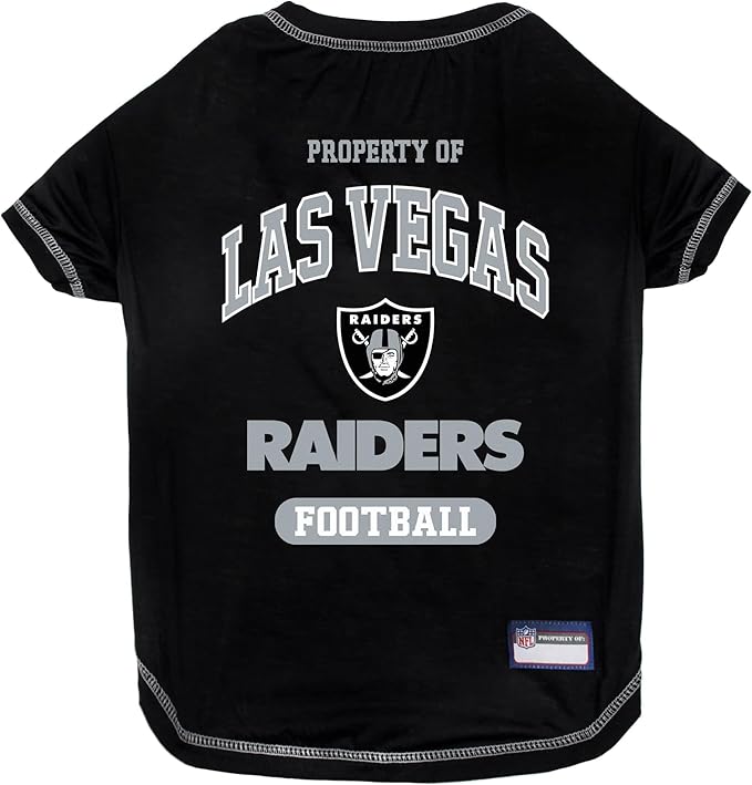 NFL Raiders Dog T-shirt X-Large. - Licensed Shirt for Pets Team Colored with Team Logos- Premium Stretchable Materials for the comfort of your Dog & Cat