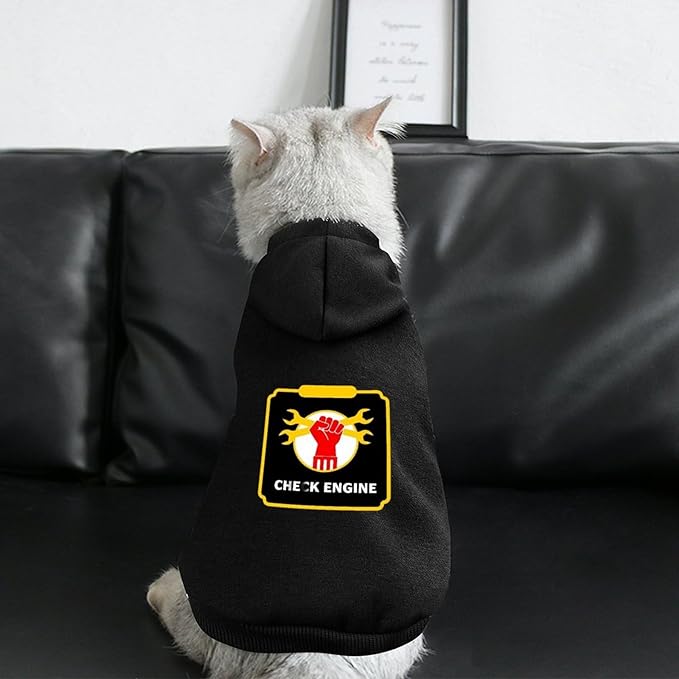Dog Sweater Hoodie with Hat Check Engine Light Diagnostic Tool Puppies Coat Hooded Sweatshirt Pullover Pet Puppy Cat Clothes for Small Medium Large S