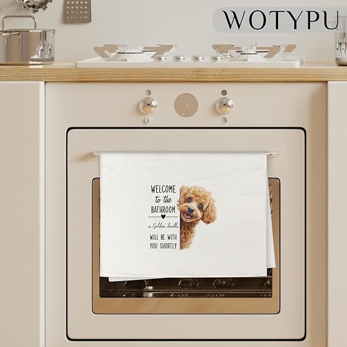 Goldendoodle Gifts Bathroom Hand Towels, Gifts for Dog Lovers, Funny Goldendoodle Bathroom Decorative Hand Towels for Guest Bath Room Washroom Half Bath, 16x24 Inch