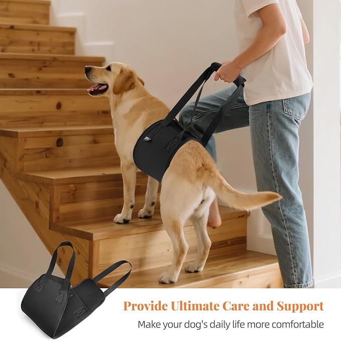 Dog Sling, Dog Lift Harness with Handle for Large Dogs Hind Leg Support, Suitable for Disabled or Injured Dogs and for Post-Operative Recovery, Dog Hip Support Sling, Small