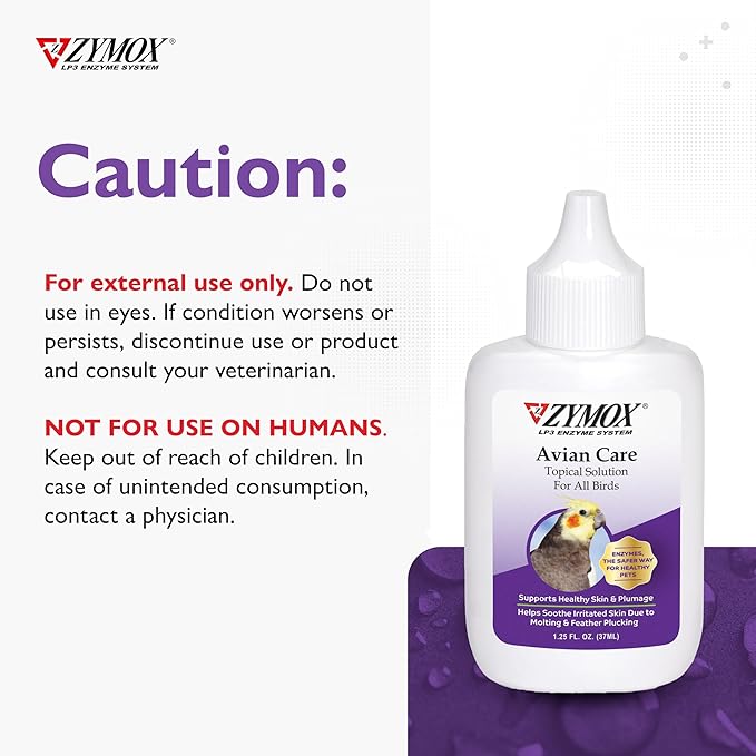 ZYMOX Avian Care Topical Solution w/o Hydrocortisone - 1.25 oz