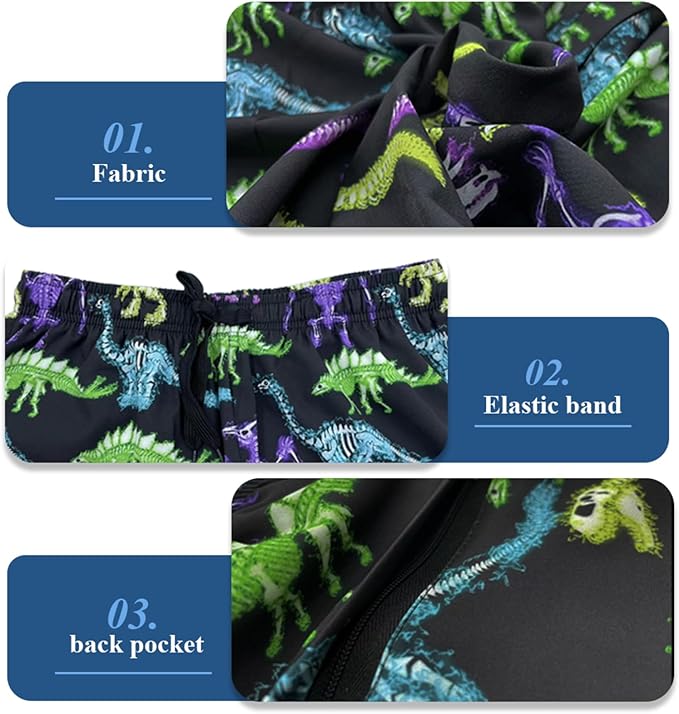 Mens Swim Trunks with Compression Liner Quick Dry Zipper Pocket Bathing
