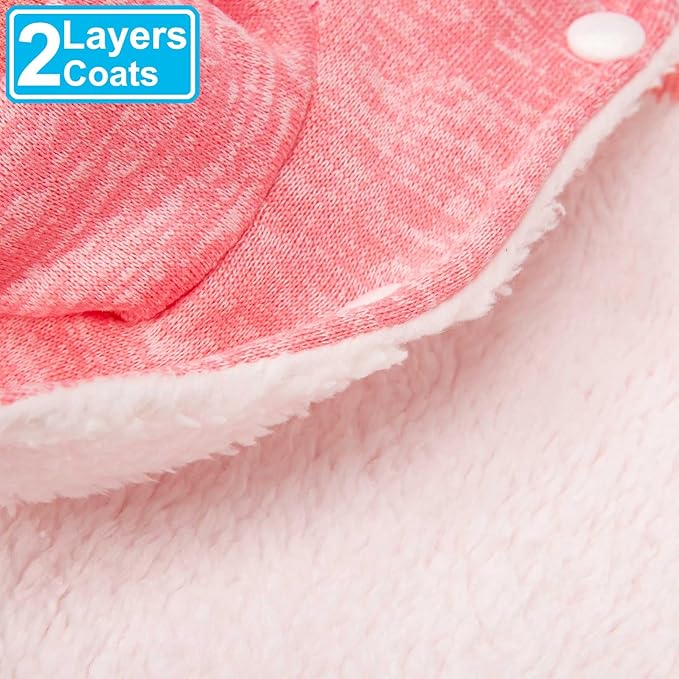 Dog Sweater, Dog Sweaters for Small Dogs, 2, 3 Pack Warm Soft Pet Clothes for Puppy, Medium Large Cat, Dogs Girl or Boy, Dog Shirt for Winter Christmas (Coat Pink+Purple, Large)