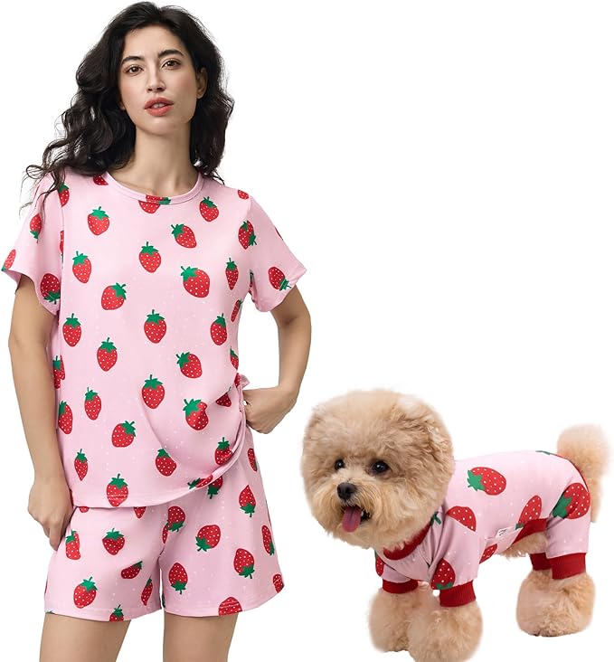 XPUDAC Matching Dog and Owner Clothes Dog Pajamas for Small Medium Dogs Stretchable Pet Onesies, Owner and Doggie Pjs are Sold Separately, M