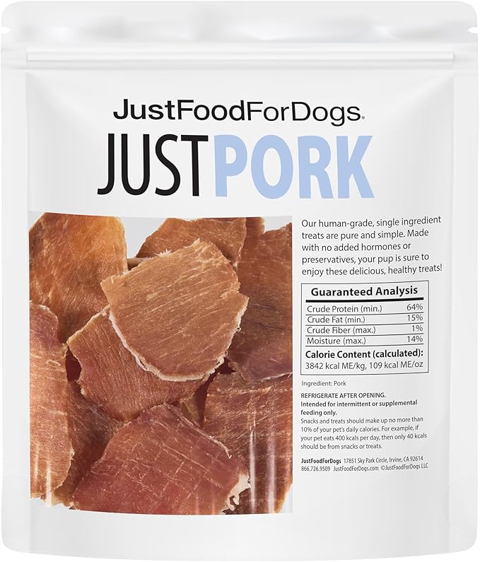 JustFoodForDogs Dog & Cat Treats - Pork(5 Oz)