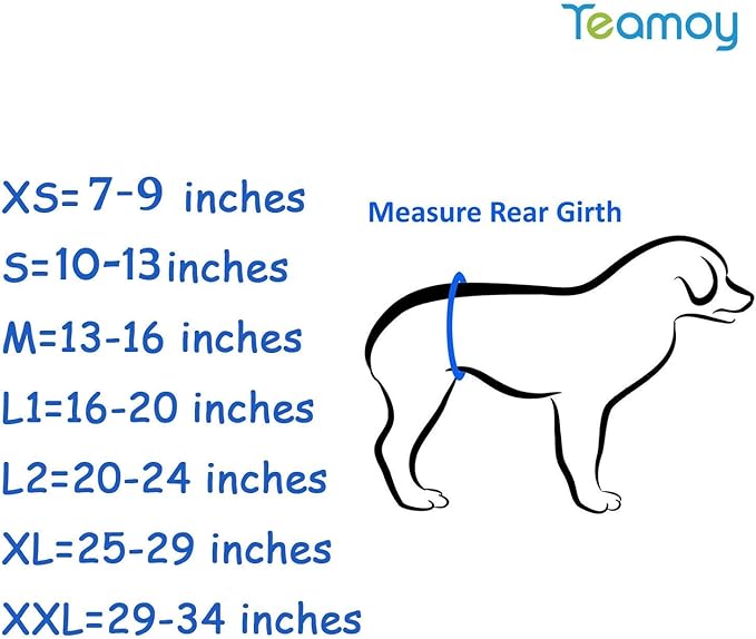 Teamoy 3 Pack Male Dog Diaper Wrap with Gray Lining, Washable Puppy Belly Bands, Super-Absorbent and Comfortable(L1,16-20" Waist)