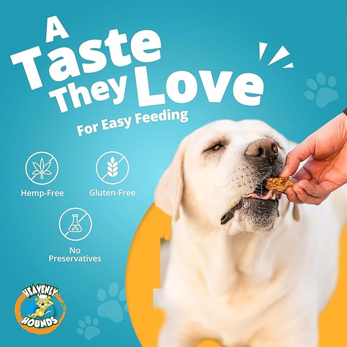 Heavenly Hounds Peanut Butter Chews - Anxiety Relief for Dogs - Natural Ingredients - No Hemp Calming Snacks, 2 Oz - Pack of 4